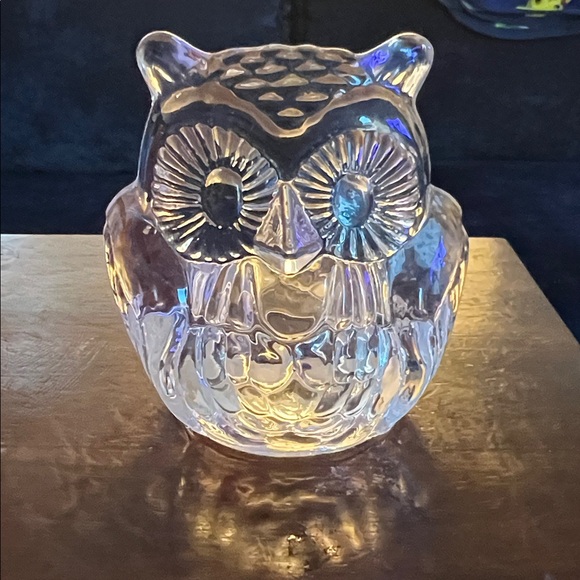 Clear Glass Owl votive candle holder - Picture 6 of 6